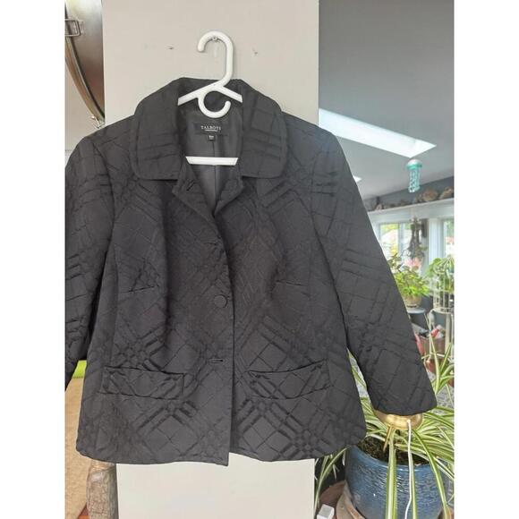 Talbots Jackets & Blazers - Talbots Womens Petite Textured Jacquard Black Dress Blazer Sz 16w